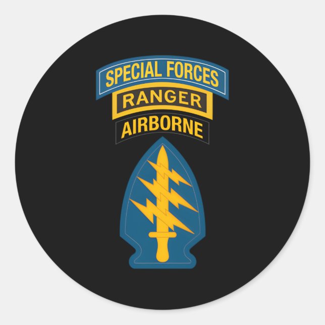 Sticker Rond Ranger des forces spéciales américaines 15 (Devant)