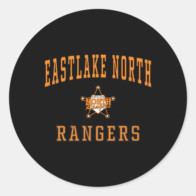 Sticker Rond Rangers de l'école secondaire Eastlake North C1 (Devant)