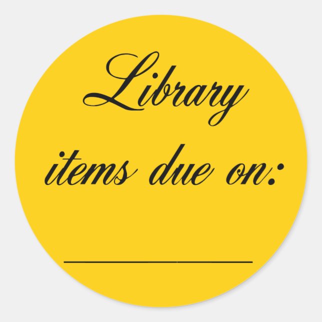 Sticker Rond Rappel de la date d'échéance de la bibliothèque (Devant)