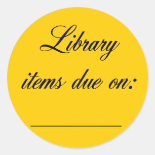 Sticker Rond Rappel d'échéance de bibliothèque