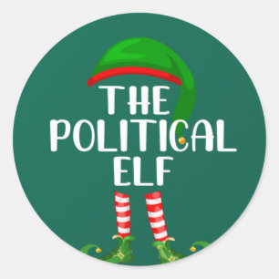 Sticker Rond Rapprocher le groupe familial Noël L'Elfe politiqu