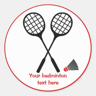 Sticker Rond Raquette de badminton et billetterie personnalisée