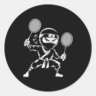 Sticker Rond Raquette de navette - Joueur d'équipe Dminton Ninj