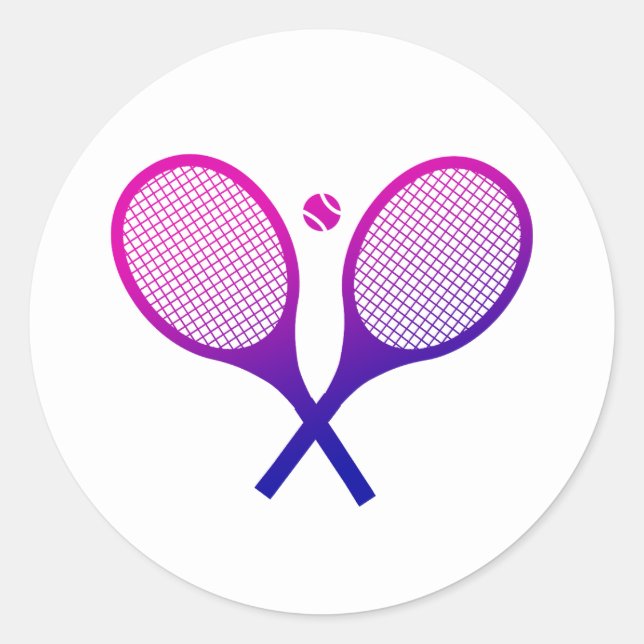 Sticker Rond Raquettes de tennis Magenta à violet Ombre (Devant)