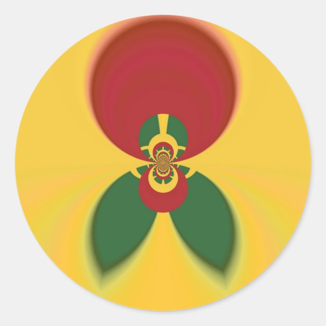 Sticker Rond Rasta Colours Art Abstrait Imprimer (Devant)