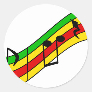 Sticker Rond Rasta Music