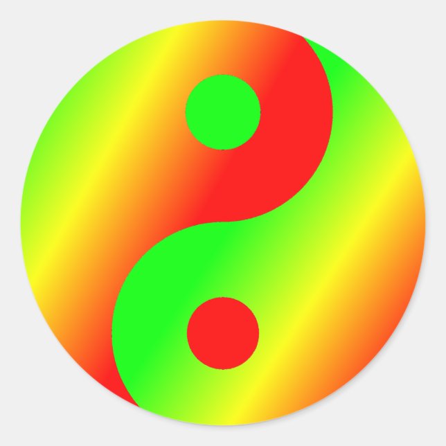 Sticker Rond Rastafarian Yin Yang (Devant)