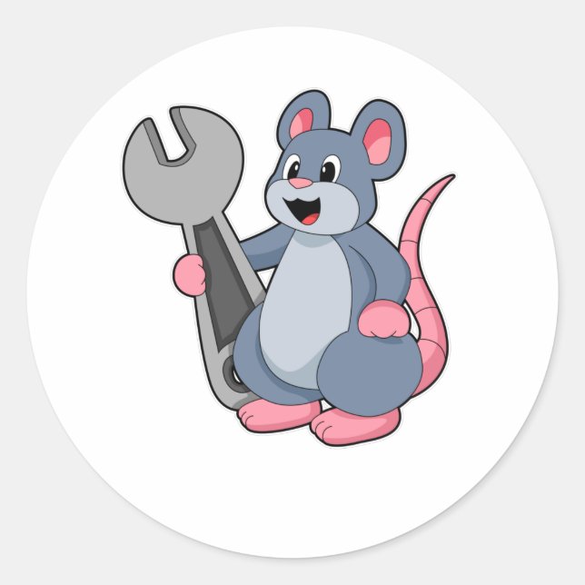Sticker Rond Rat comme mécanique avec clé (Devant)