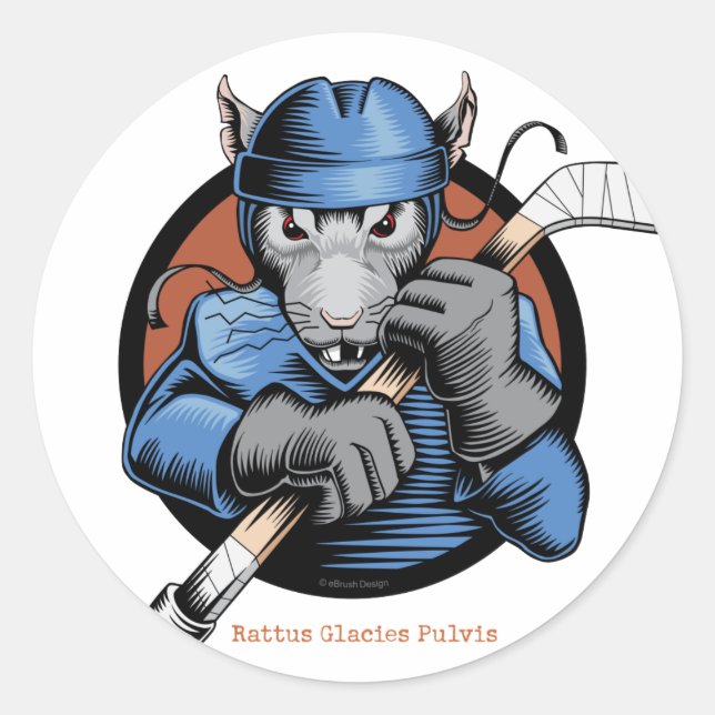 Sticker Rond Rat de hockey (Devant)