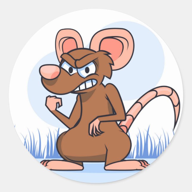 Sticker Rond Rat drôle (Devant)