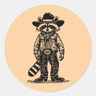 Sticker Rond raton cow-boy