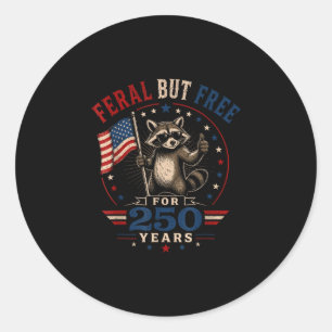 Sticker Rond Raton laveur patriote mais sauvage depuis 250 ans 