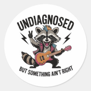 Sticker Rond Raton racoon drôle