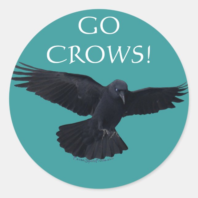 Sticker Rond RAVEN & CROW Designs Nouveau! (Devant)