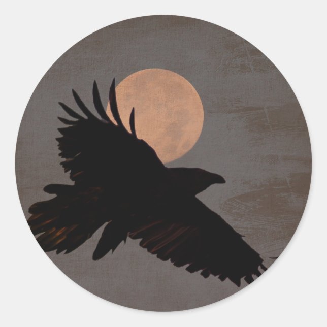 STICKER ROND RAVEN MOON (Devant)