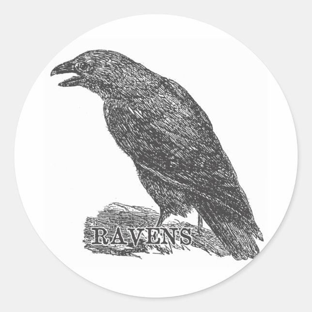 Sticker Rond Ravens Gear d'un jour d'antan (Devant)