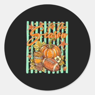 Sticker Rond Rayé c'est la saison football automne café
