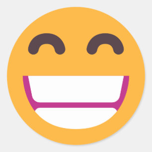 Sticker Rond Rayonnement Visage Souriant Yeux mignons Couleurs