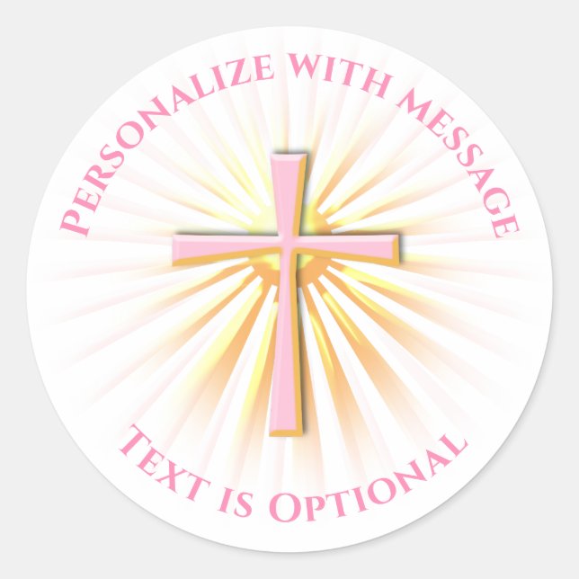 Sticker Rond Rayons de lumière de la Croix Religieuse (Devant)