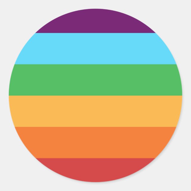 Sticker Rond Rayures Arc-en-ciel Fête d'anniversaire Joyeuse et (Devant)