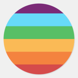 Sticker Rond Rayures Arc-en-ciel Fête d'anniversaire Joyeuse et