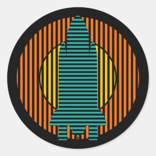 Sticker Rond rayures de fusée solaire