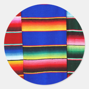 Sticker Rond Rayures de sarape colorées