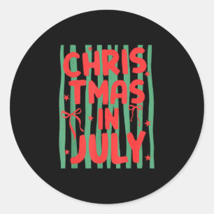 Sticker Rond Rayures tropical été Noël en juillet féminin