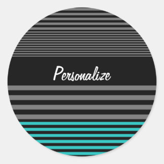 Sticker Rond Rayures turquoises de très bon goût et fraîches