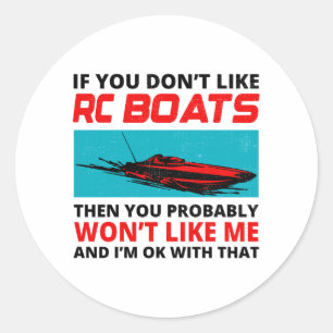 Sticker Rond RC Bateau de course en bateau à moteur hors-bord a