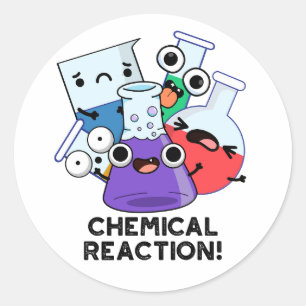 Sticker Rond Réaction chimique amusant jeu de chimie