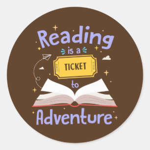Sticker Rond Reading Ticket Adventure Library Teacher
