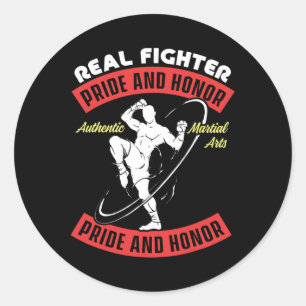 Sticker Rond Real Fighter Muay Thai Mixed martial art Combattez