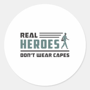 Sticker Rond Real Heroes Paramedic Ambulance EMT EMS drôle