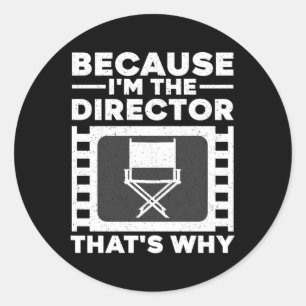 Sticker Rond Réalisateur De Film Pour Producteur De Film
