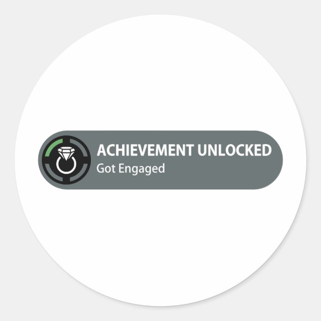 Sticker Rond Réalisation déverrouillée - Vous êtes engagé (Devant)