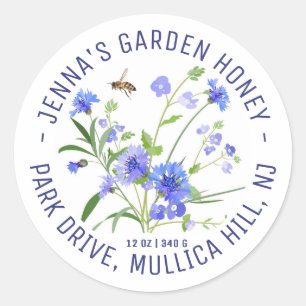 Sticker Rond Réalisé Par Bees Fleur sauvage Apiary