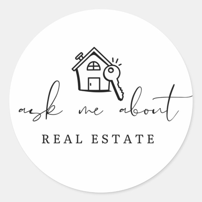 Sticker Rond Realtor Me Demandez À Propos Immobilier Promotionn (Devant)