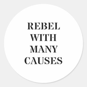 Sticker Rond Rebel avec de nombreuses causes