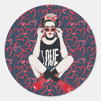 Sticker Rond Rebel Frida