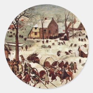 Sticker Rond Recensement À Bethléem Par Bruegel D. Ä. Pieter
