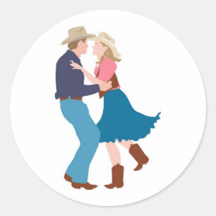Sticker Rond Réception De Mariage De L'Ouest décontracté