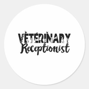 Sticker Rond Réceptionniste vétérinaire