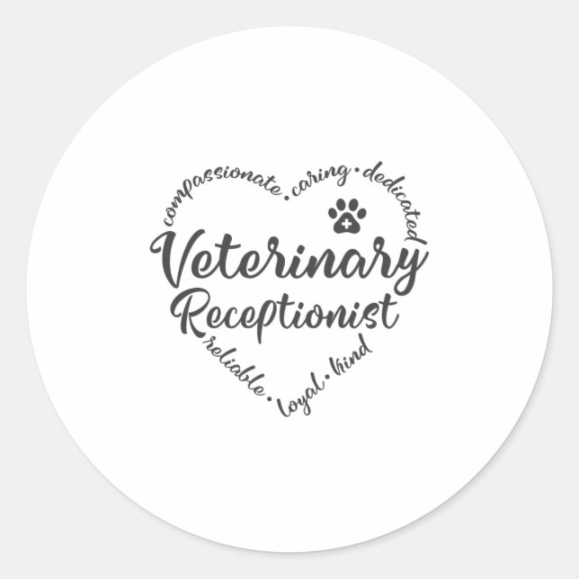 Sticker Rond Réceptionniste vétérinaire réceptionniste (Devant)