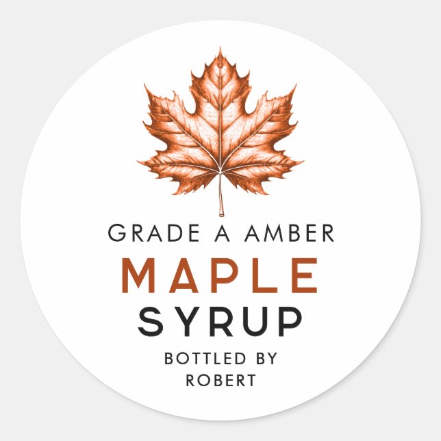Sticker Rond Recette maison au sirop d'érable (Devant)