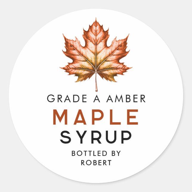 Sticker Rond Recette maison au sirop d'érable (Devant)