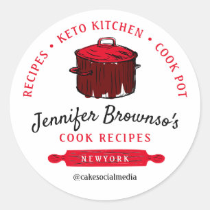 Sticker Rond Recettes de casserole de cuisine Blog de cuisine