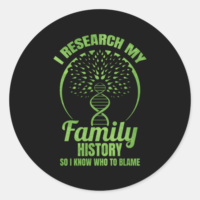 Sticker Rond Recherche généalogiste Mon histoire familiale Géné (Devant)