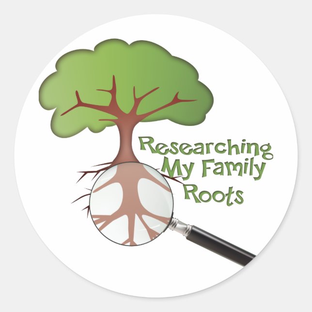 Sticker Rond Recherche sur les racines de ma famille (Devant)