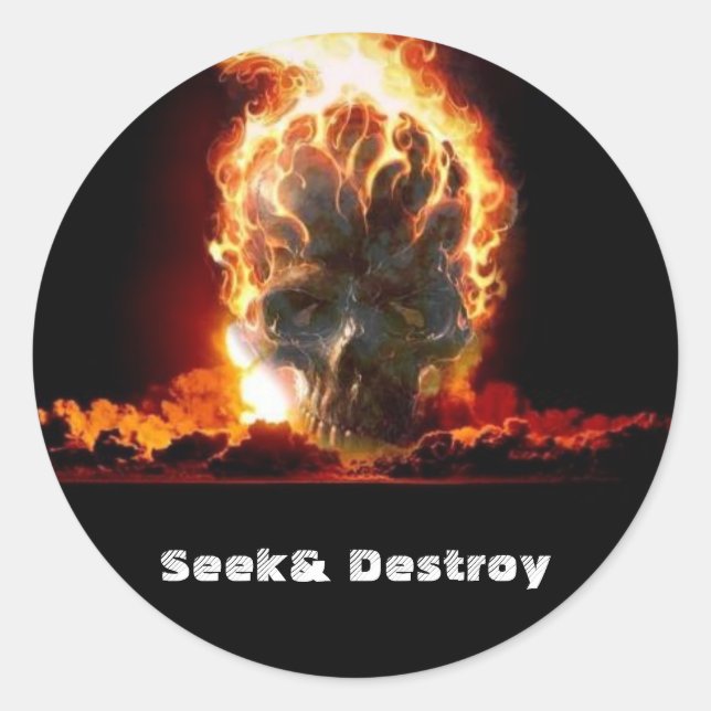 Sticker Rond Rechercher et détruire (Devant)